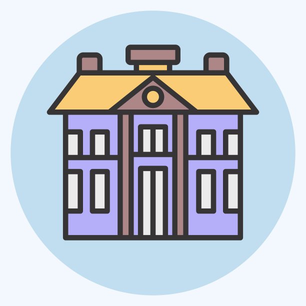 图标兵营。与军事符号有关。颜色搭配风格。简单的设计可编辑。简单的说明图片下载