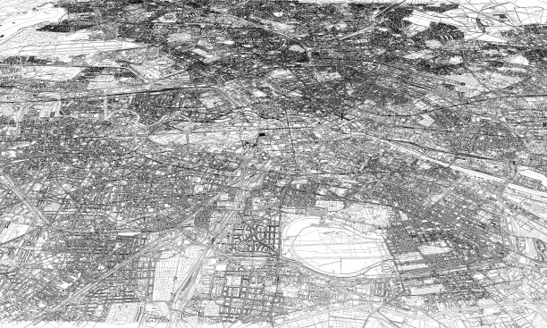 柏林大型建筑的3D插图图片下载