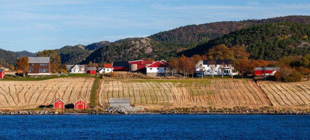 挪威海岸风光，全景照片图片下载