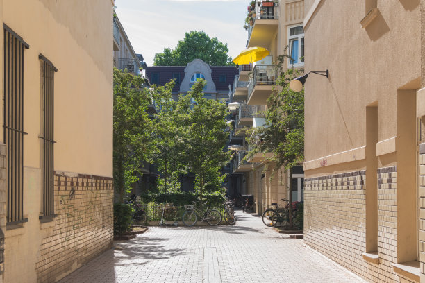 汉堡住宅院落的景色图片下载