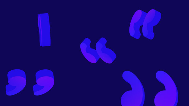 三维引号在蓝色类似的色调图片下载