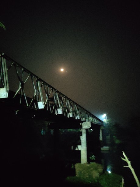 夜空中月亮和星星的照片图片下载