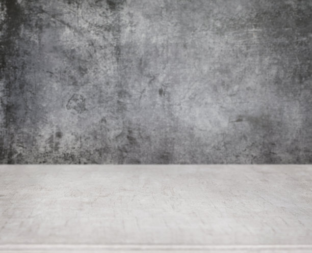 空木桌和混凝土墙背景图片下载