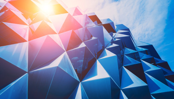 抽象几何背景与三角形和建筑细胞图片下载