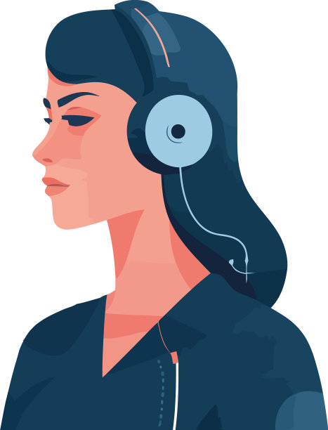 戴耳机的时尚女人图片下载