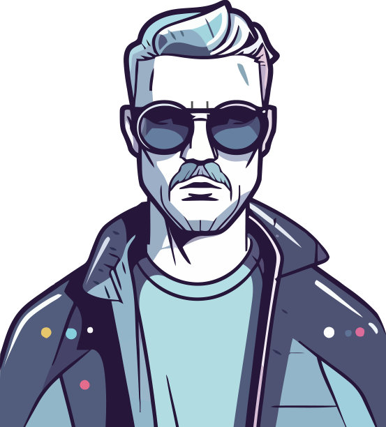 一个戴着墨镜，穿着夹克的时髦男人图片下载