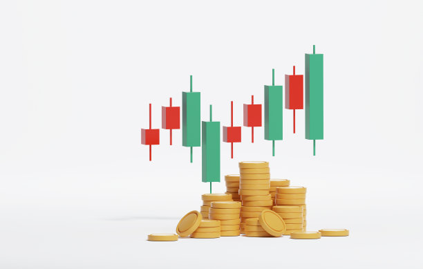 烛台图，图形和硬币，买卖，股票市场图片下载