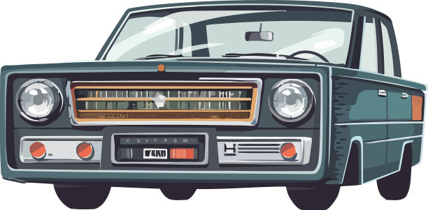 老爷车高速行驶，镀铬前灯闪闪发光图片下载