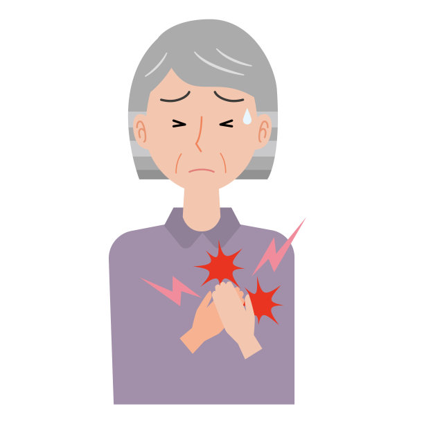 有胸痛的老年妇女图片下载