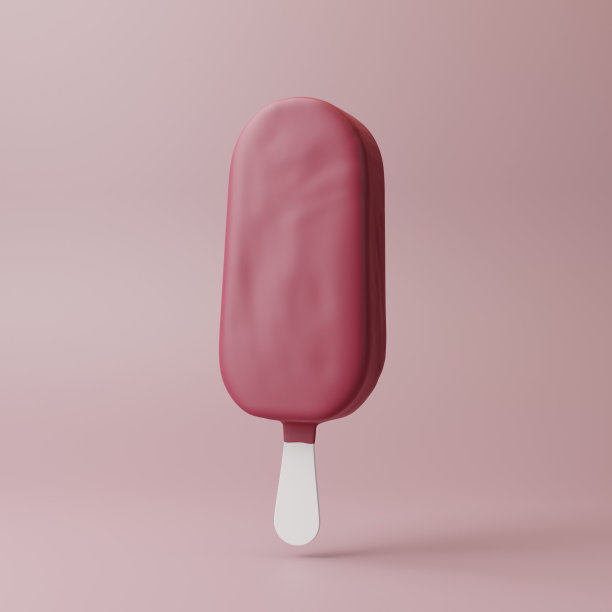 3D草莓冰淇淋。夏日最小概念图片下载