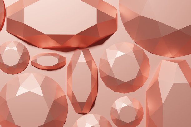美丽的粉红色宝石图案的3d渲染在柔和的背景为您的魅力项目图片下载