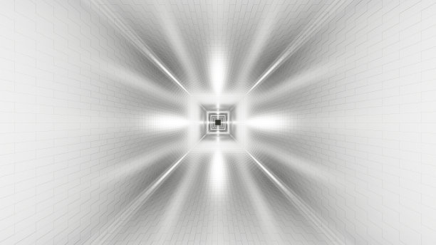 背景是一个由砖块制成的原始方形隧道的3D渲染图片下载