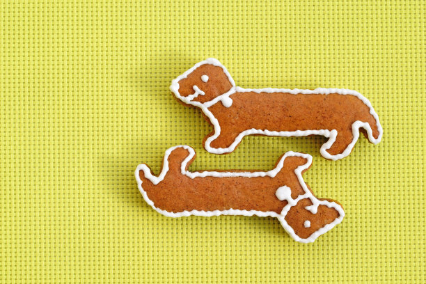 用白色糖衣装饰的姜饼腊肠图片下载