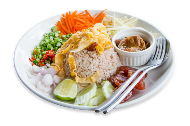 虾酱拌饭的俯视图，重点选择性图片下载