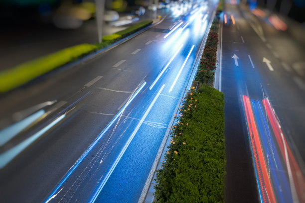 中国北京街道上的灯光图片下载