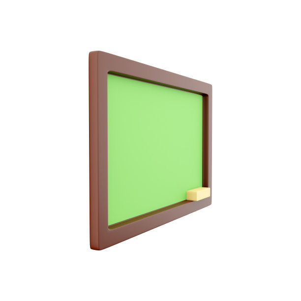 3D渲染绿板白底。对象为回归校园、教育科学设计。3D渲染板图标。图片下载