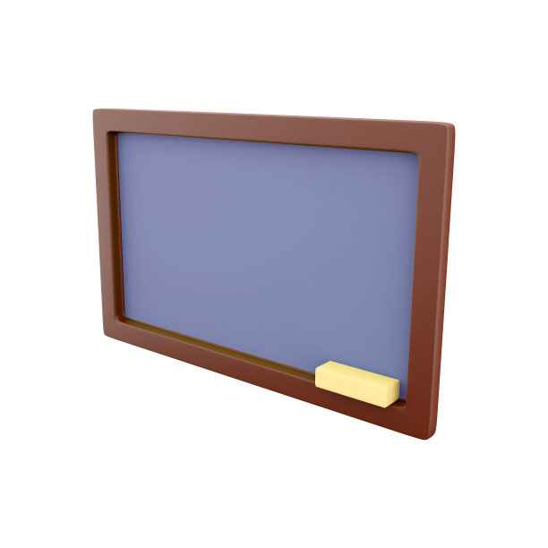 白色背景上的蓝板3D渲染。对象为回归校园、教育科学设计。3D渲染板图标。图片下载