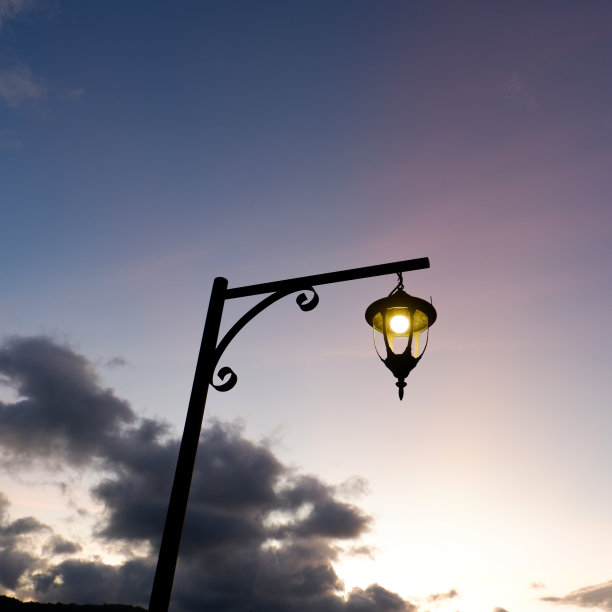 花园的灯光带着暗淡的黄色图片下载