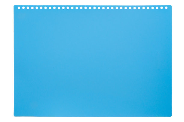 绿松石框架上的白色背景与复制空间。空白的地方，从记事本上写信息的蓝色纸。孤立在白色背景上图片下载