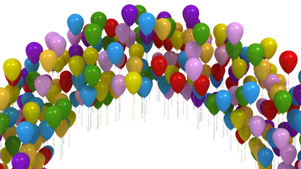 多色气球拱形孤立图片下载