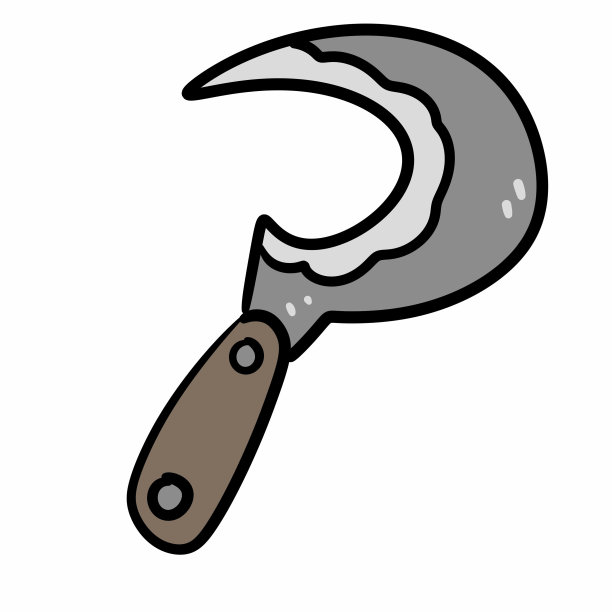 白色背景上的镰刀扁平卡通图标图片下载