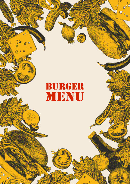 汉堡菜单。图片下载
