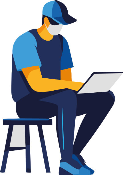 一个人坐在笔记本电脑前努力工作图片下载