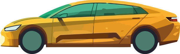 现代的黄色汽车开得很快图片下载