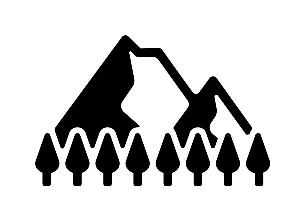 山和树(自然)矢量图标插图图片下载