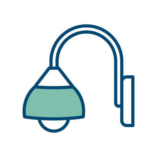 壁灯图标矢量设计模板在白色背景图片下载