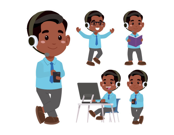 呼叫中心和客户服务人员图片下载