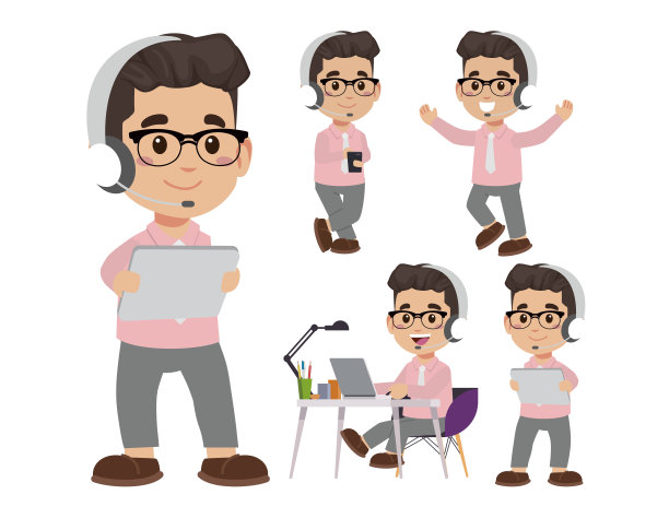 呼叫中心和客户服务人员图片下载