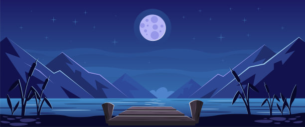 夜晚的海景图片下载