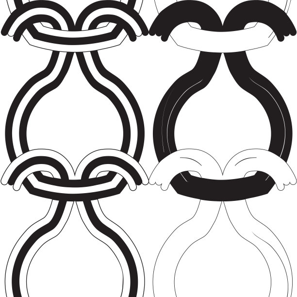 黑色和白色的几何形状悬挂在一个链插图图片下载