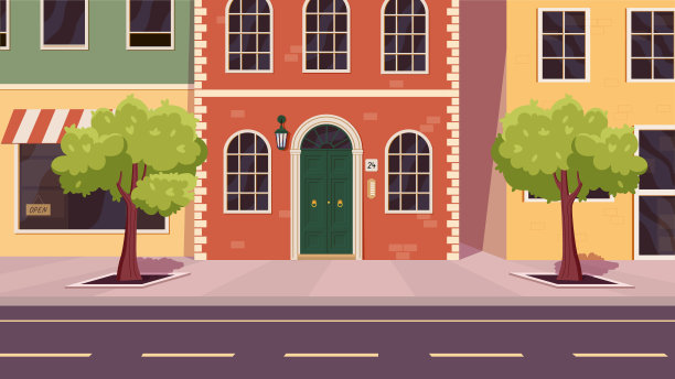 城市建筑附近的道路概念图片下载