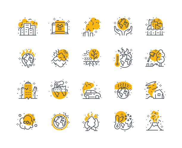 气候变化图标矢量颜色图片下载