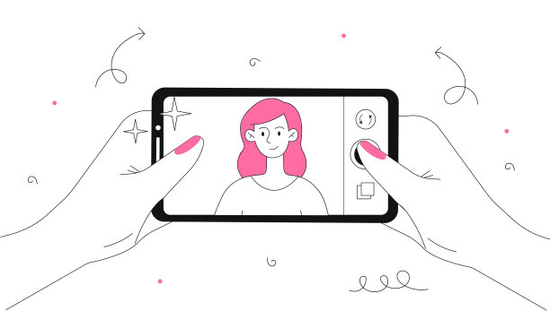 女性自拍线概念图片下载