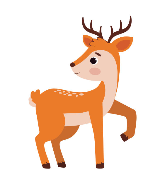 森林橙鹿矢量概念图片下载