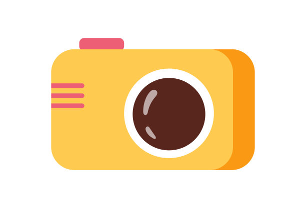 夏季黄色矢量相机概念图片下载