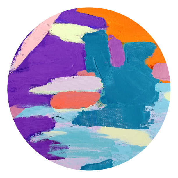 圆形抽象画纹理特写。明亮的艺术背景。油漆笔触。图片下载