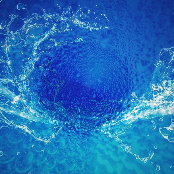 抽象的背景与飞溅的蓝色水面图片下载