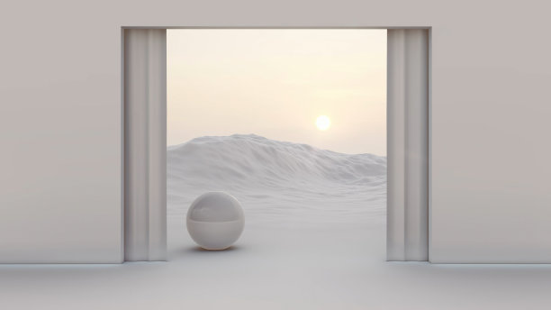 宁静超现实主义的大门和景观创意设计图片下载