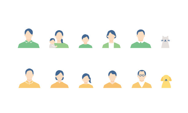 三代家庭头像图标集图片下载