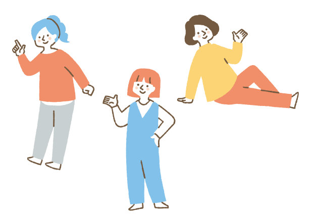 一群女人在解释某种东西——颜色图片下载