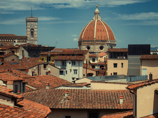 意大利佛罗伦萨市鸟瞰图。圣玛利亚大教堂图片下载