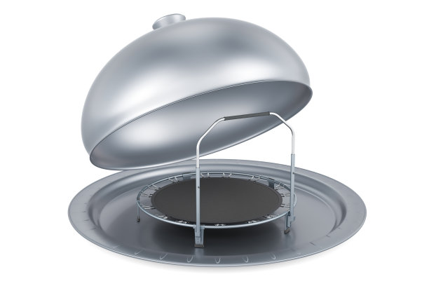 餐厅时钟可折叠迷你蹦床，3D渲染图片下载