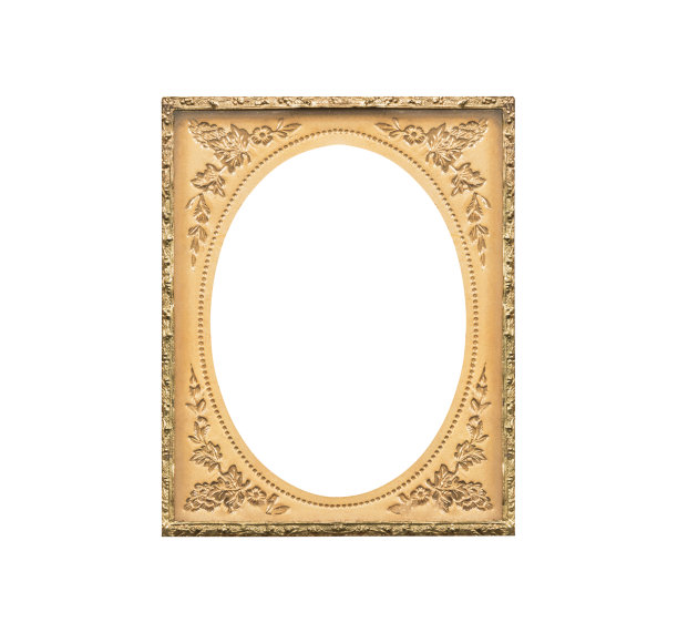 古董维多利亚Tintype椭圆形相框孤立图片下载