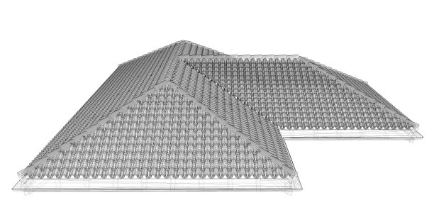 屋顶材料的3D插图图片下载