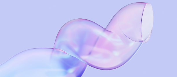 彩色3d流体形状全息梯度，几何艺术海报模板，色散效果玻璃3d渲染图片下载