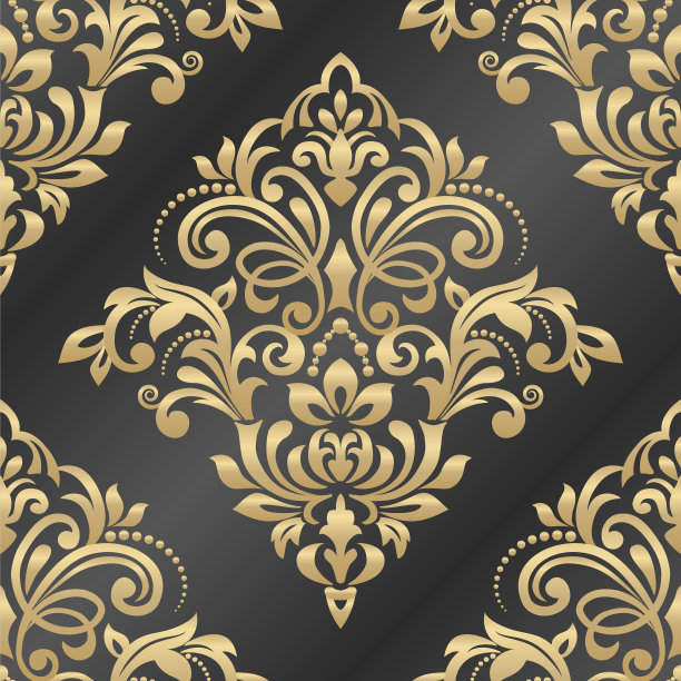 矢量复古花卉无缝图案元素。矢量锦缎无缝图案背景。粉红色的壁纸图片下载